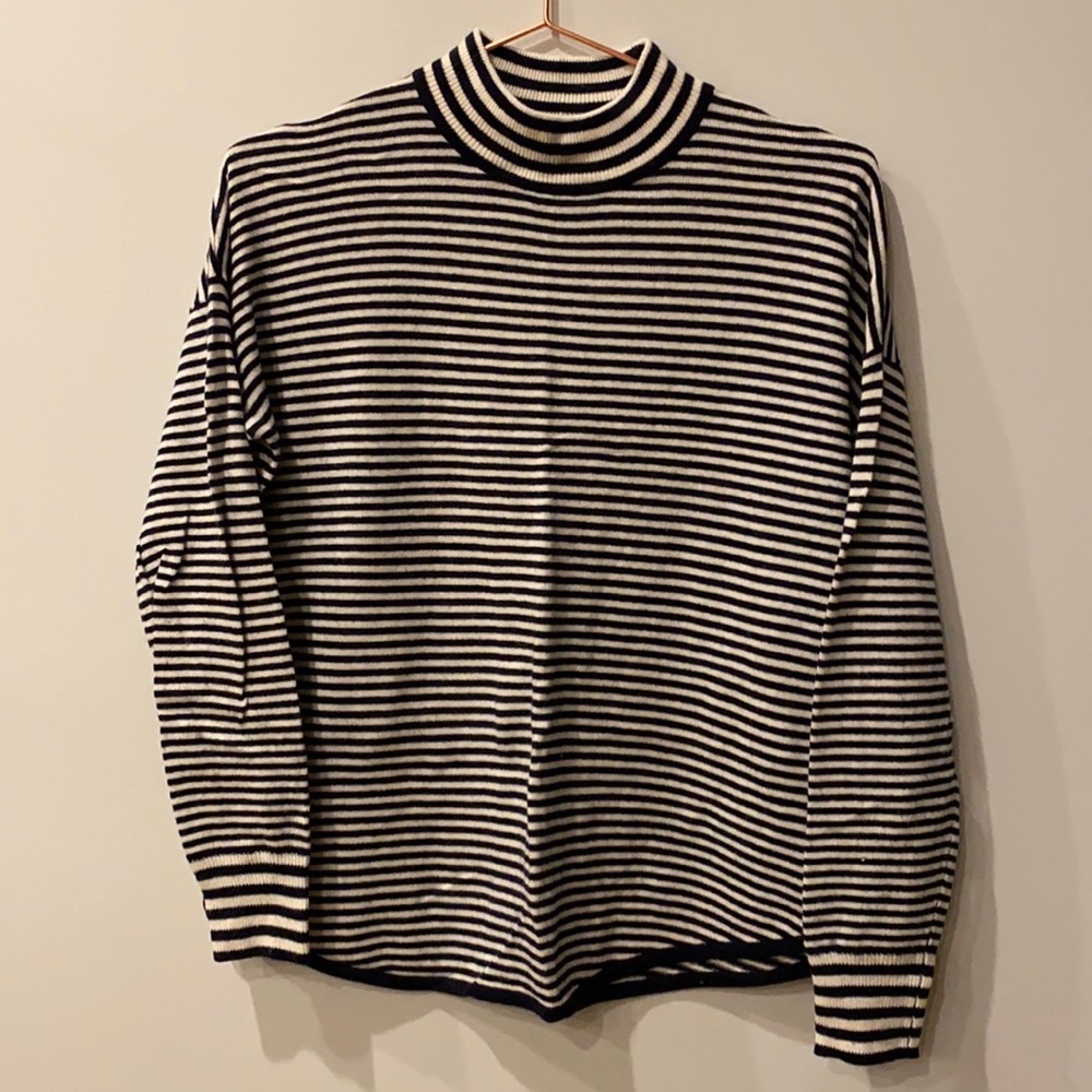 NWOT Madewell Mockneck Striped Sweater